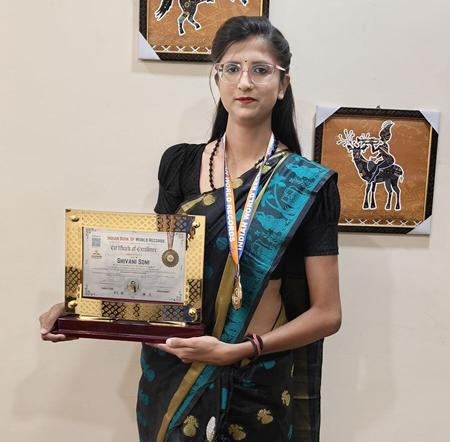 Shivani Soni Honored By Indian Book Of World Records For Outstanding Achievement